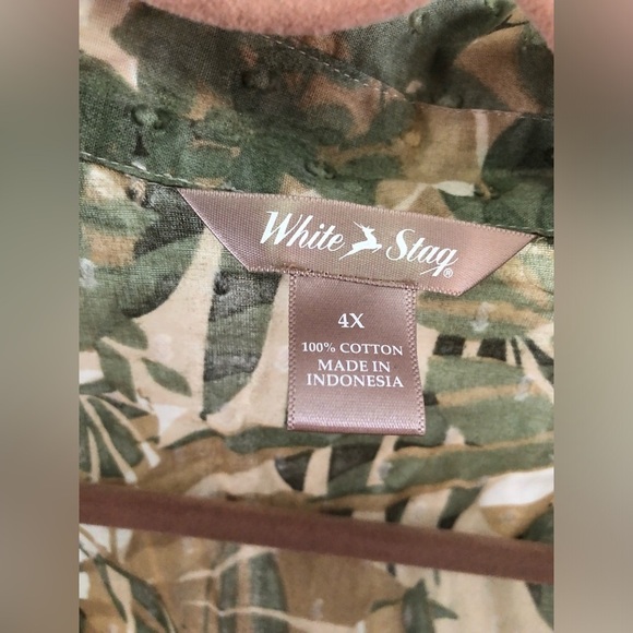 White stag Button up cotton top. Size 4x - Picture 3 of 3